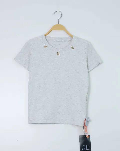 Áo phông nữ cổ tròn nhỏ zip 5391 vàng H09.2026.1